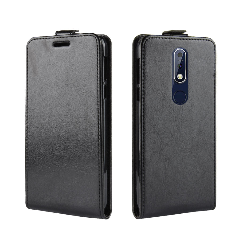 Crazy Horse Vertical Flip Leather Case with Card Slot for Nokia 7.1