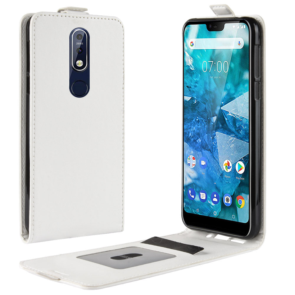Crazy Horse Vertical Flip Leather Case with Card Slot for Nokia 7.1