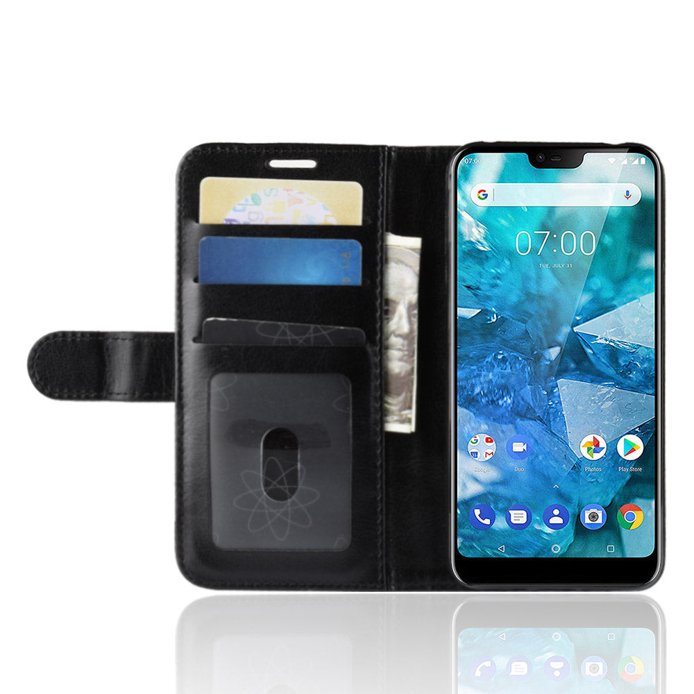 Crazy Horse Magnetic Stand Wallet Leather Mobile Phone Case for Nokia 7.1