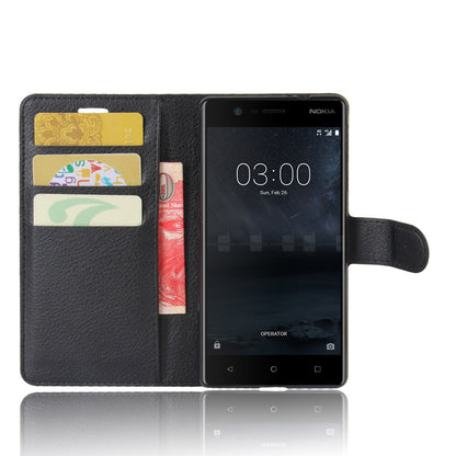 Lychee Skin Leather Wallet Case for Nokia 3