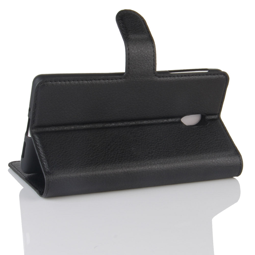 Lychee Skin Leather Wallet Case for Nokia 3