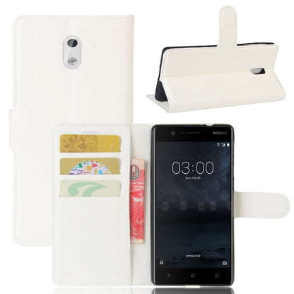 Lychee Skin Leather Wallet Case for Nokia 3