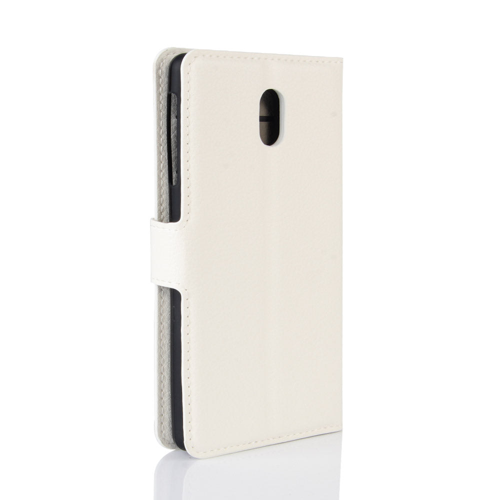 Lychee Skin Leather Wallet Case for Nokia 3