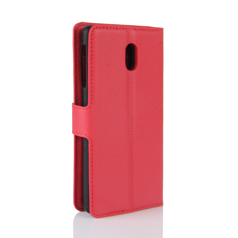Lychee Skin Leather Wallet Case for Nokia 3