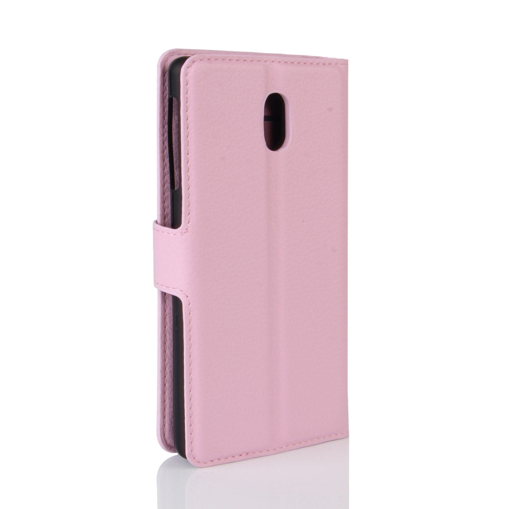 Lychee Skin Leather Wallet Case for Nokia 3