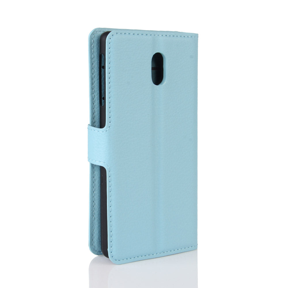 Lychee Skin Leather Wallet Case for Nokia 3