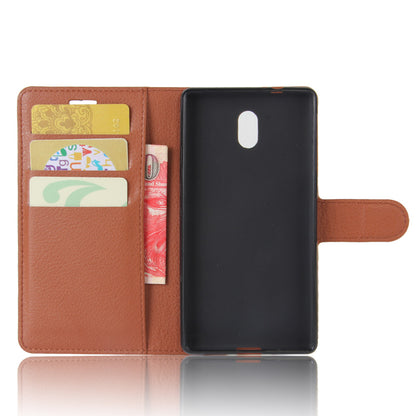 Lychee Skin Leather Wallet Case for Nokia 3