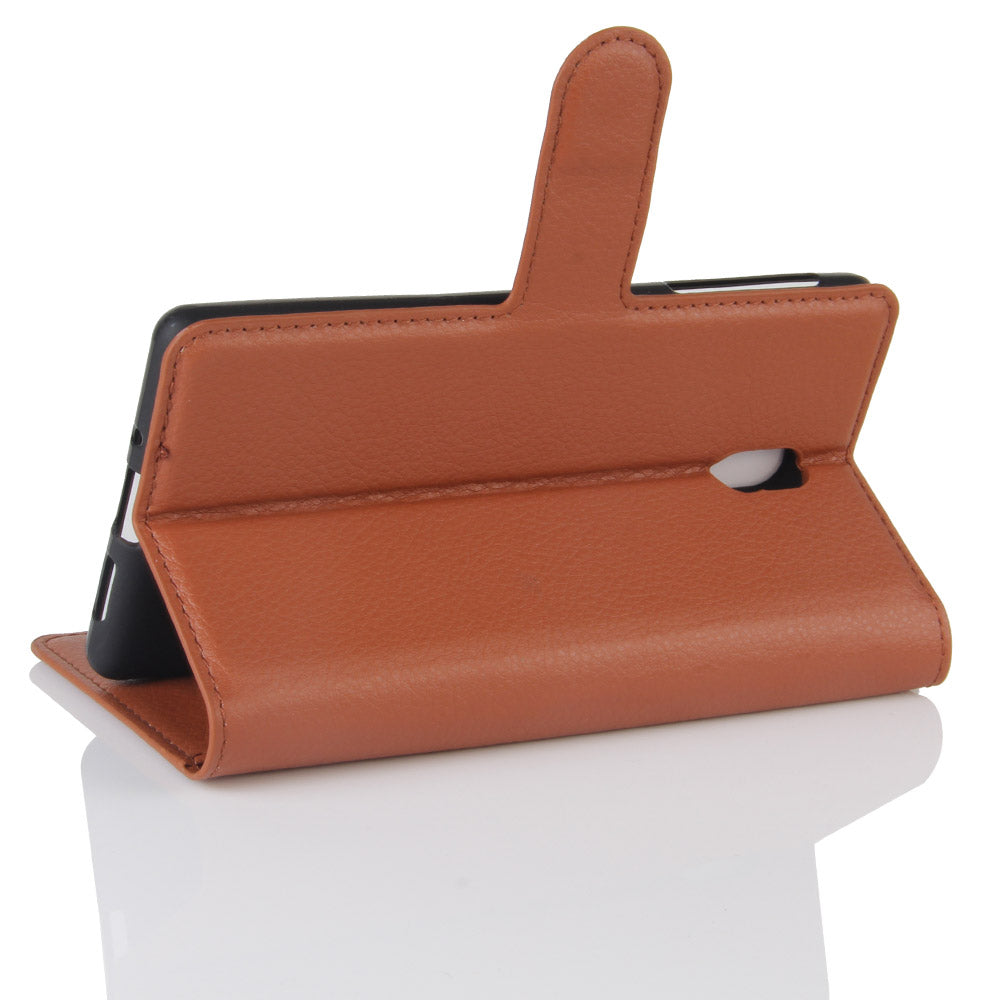 Lychee Skin Leather Wallet Case for Nokia 3