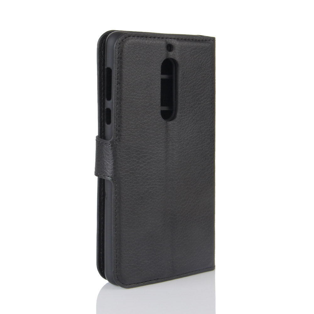 Litchi Skin Leather Stand Case with Card Slots for Nokia 5 Wallet Design Phone Accessory