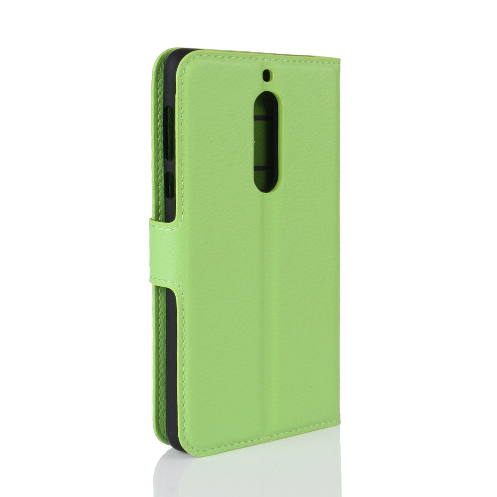 Litchi Skin Leather Stand Case with Card Slots for Nokia 5 Wallet Design Phone Accessory