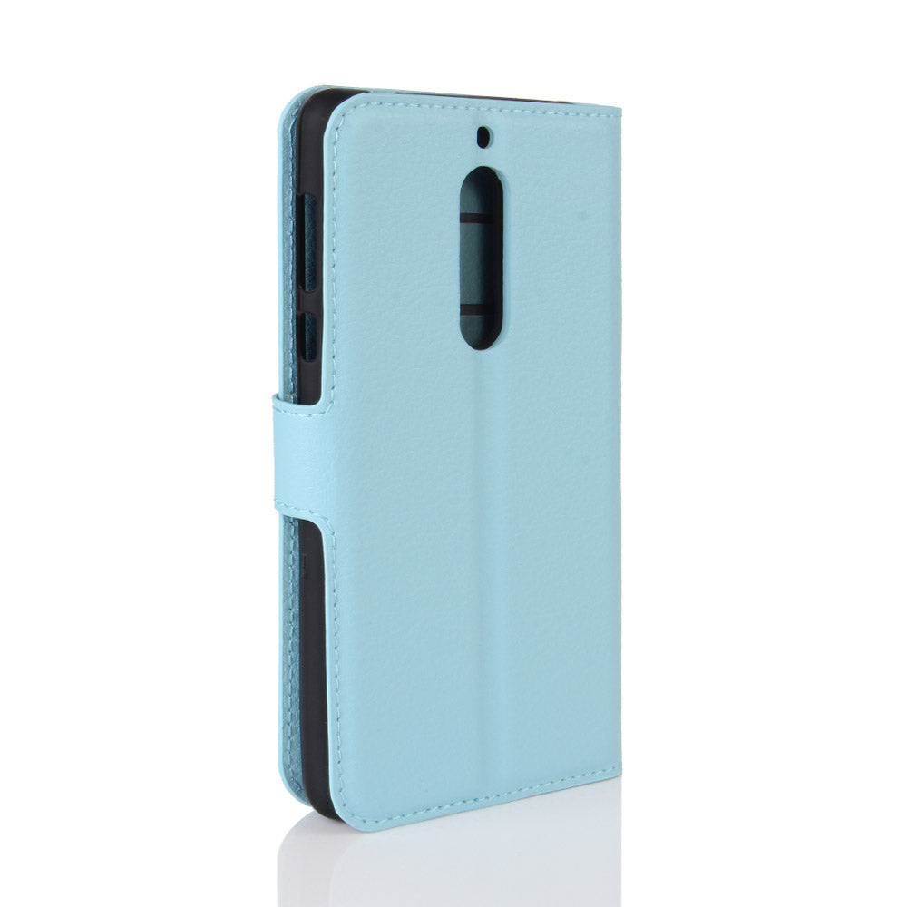 Litchi Skin Leather Stand Case with Card Slots for Nokia 5 Wallet Design Phone Accessory