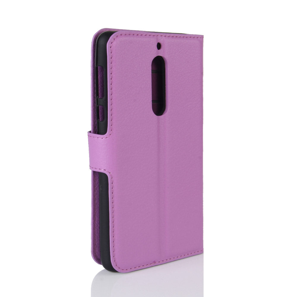 Litchi Skin Leather Stand Case with Card Slots for Nokia 5 Wallet Design Phone Accessory