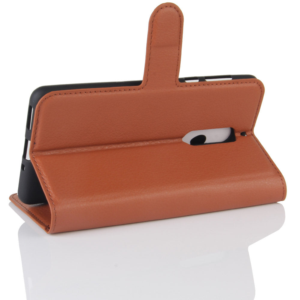 Litchi Skin Leather Stand Case with Card Slots for Nokia 5 Wallet Design Phone Accessory