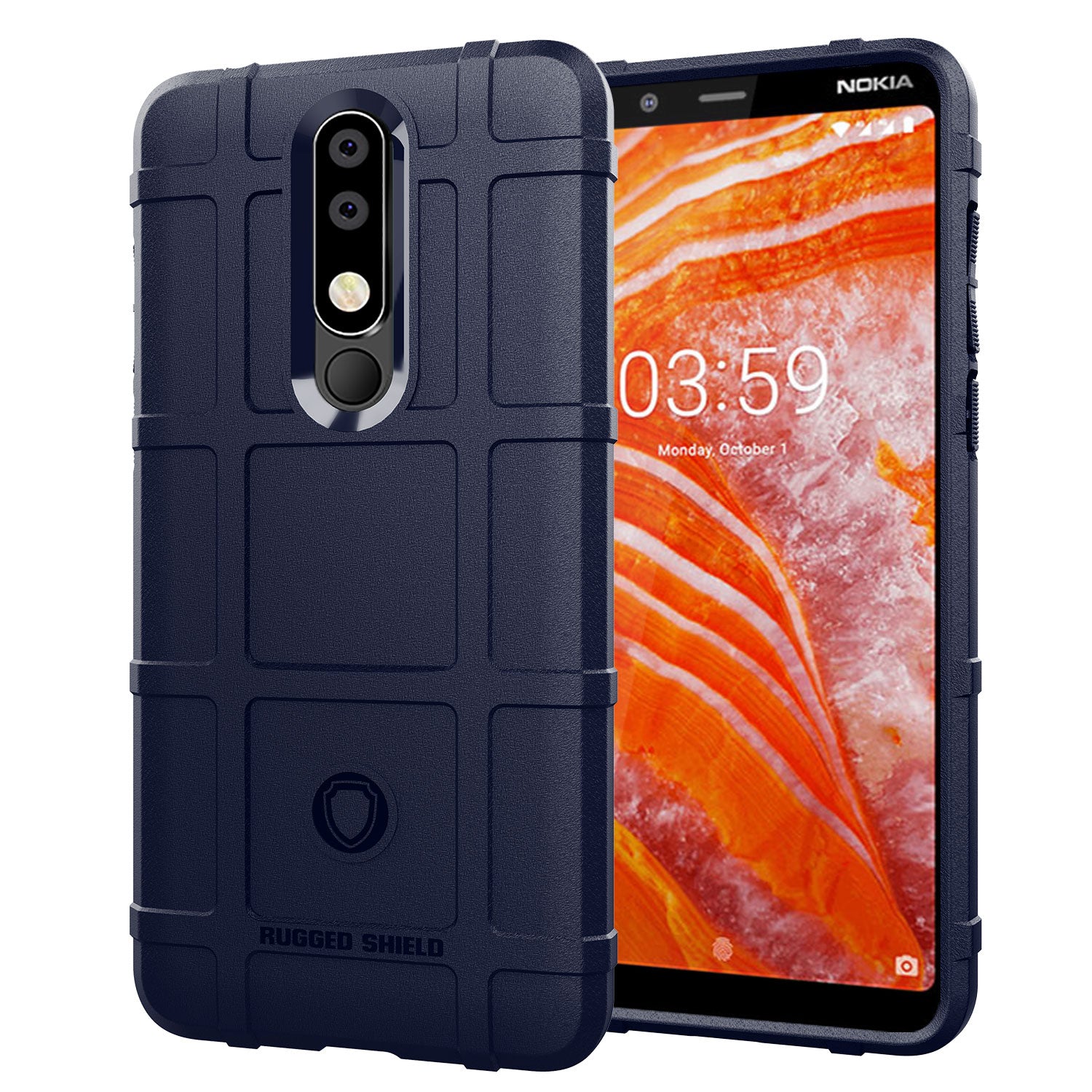 Anti-shock Square Grid Texture TPU Cover for Nokia 3.1 Plus