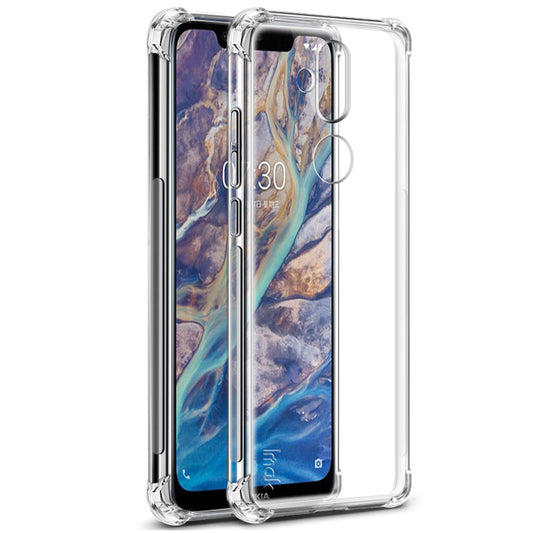 IMAK for Nokia 8.1/X7 Skin Feel Anti-drop Air Cushions TPU Cover + Explosion-proof Screen Film