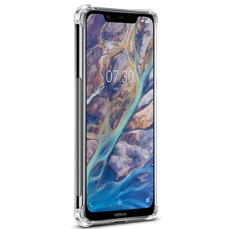 IMAK for Nokia 8.1/X7 Skin Feel Anti-drop Air Cushions TPU Cover + Explosion-proof Screen Film