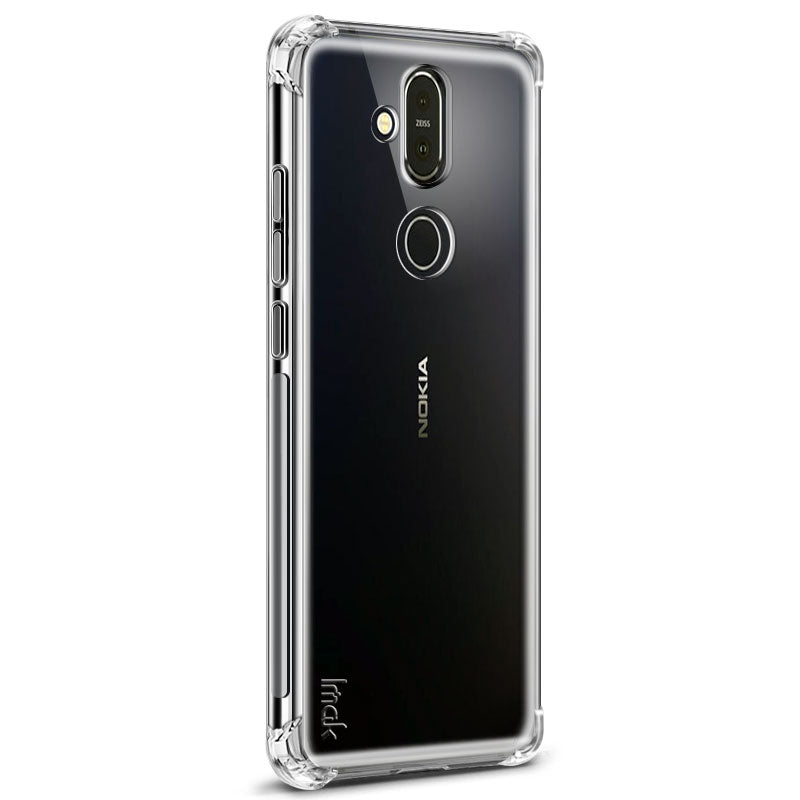 IMAK for Nokia 8.1/X7 Skin Feel Anti-drop Air Cushions TPU Cover + Explosion-proof Screen Film
