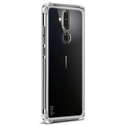 IMAK for Nokia 8.1/X7 Skin Feel Anti-drop Air Cushions TPU Cover + Explosion-proof Screen Film