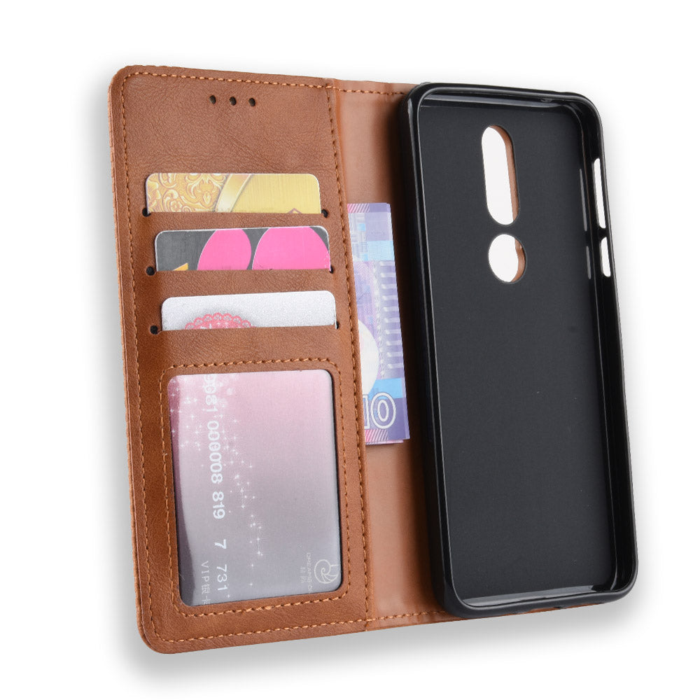 Vintage Style Leather Wallet Case for Nokia 7.1