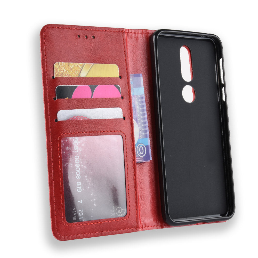 Vintage Style Leather Wallet Case for Nokia 7.1