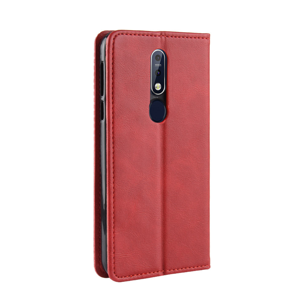 Vintage Style Leather Wallet Case for Nokia 7.1