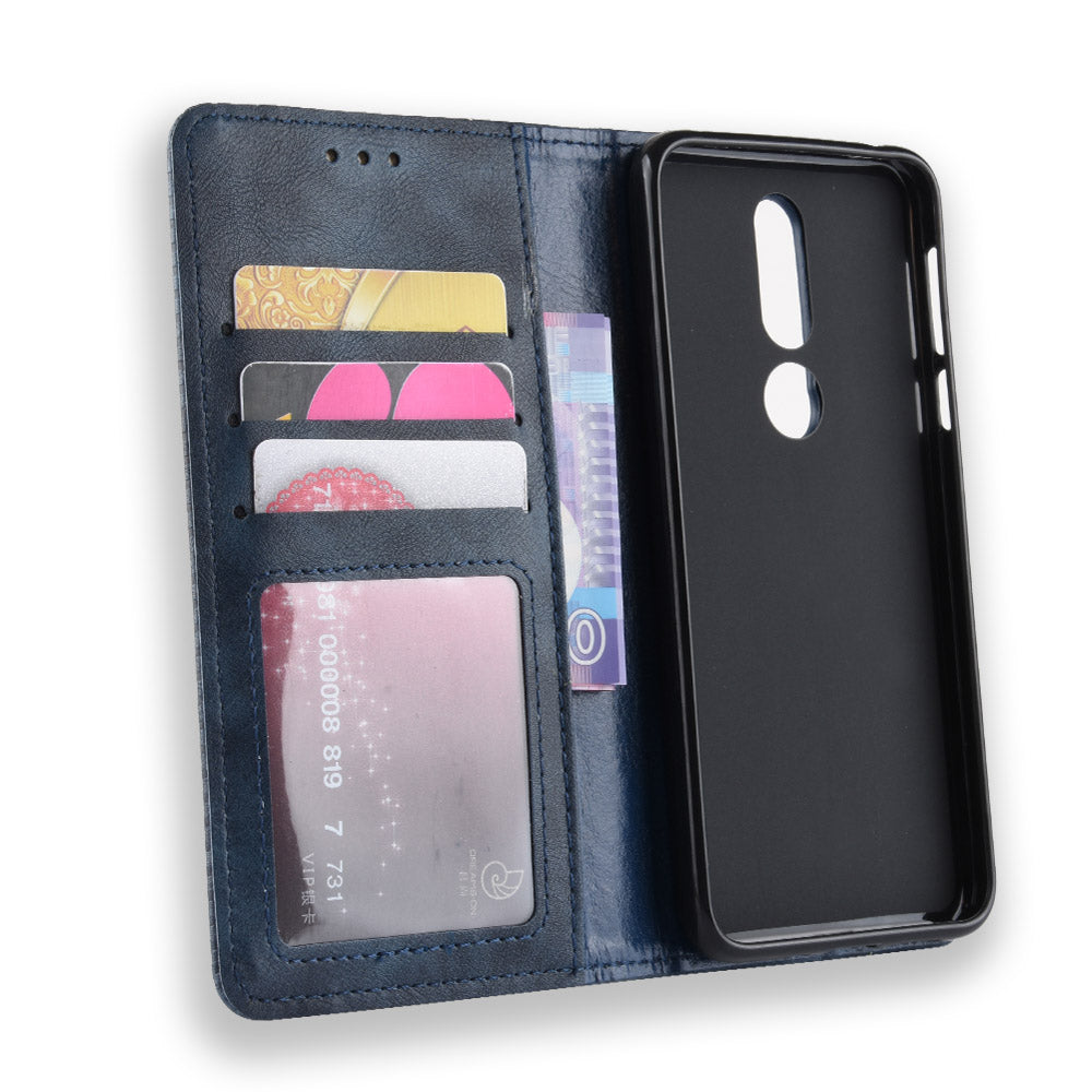 Vintage Style Leather Wallet Case for Nokia 7.1