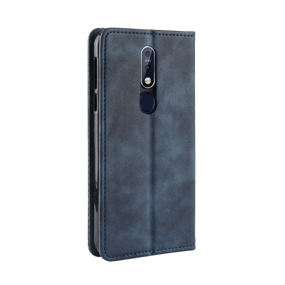 Vintage Style Leather Wallet Case for Nokia 7.1