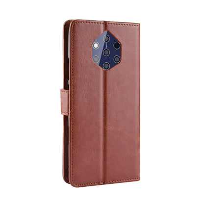 Crazy Horse Wallet Stand Leather Cellphone Casing for Nokia 9 PureView