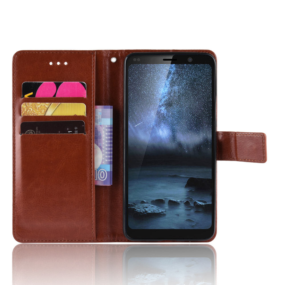 Crazy Horse Wallet Stand Leather Cellphone Casing for Nokia 9 PureView
