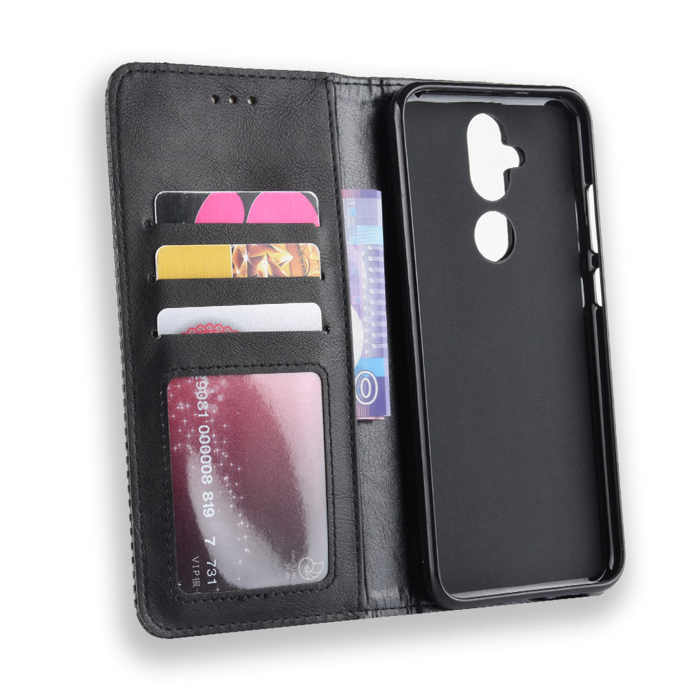 Vintage Style PU Leather Cover with Stand Wallet for Nokia 8.1 / X7