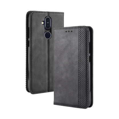 Vintage Style PU Leather Cover with Stand Wallet for Nokia 8.1 / X7