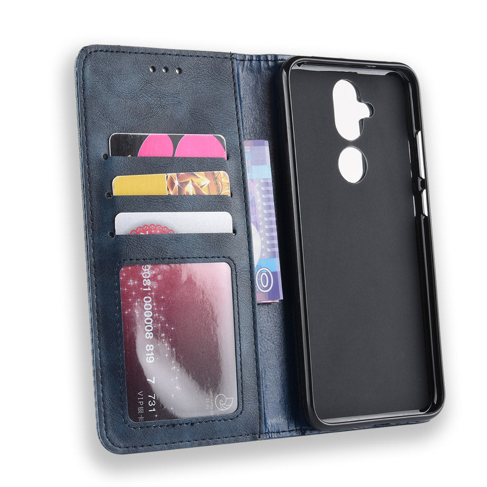 Vintage Style PU Leather Cover with Stand Wallet for Nokia 8.1 / X7