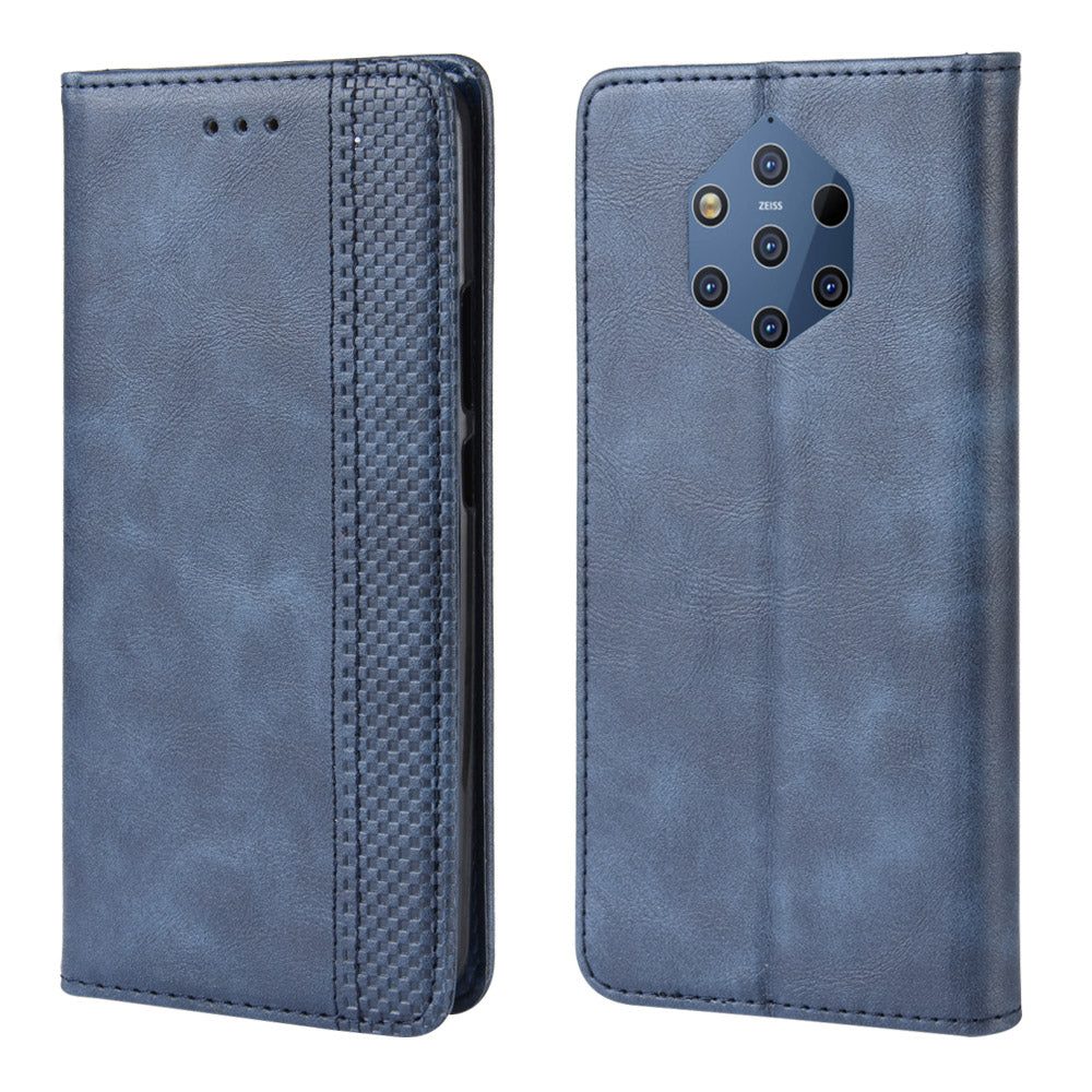 Vintage Style PU Leather Wallet Phone Case for Nokia 9 PureView