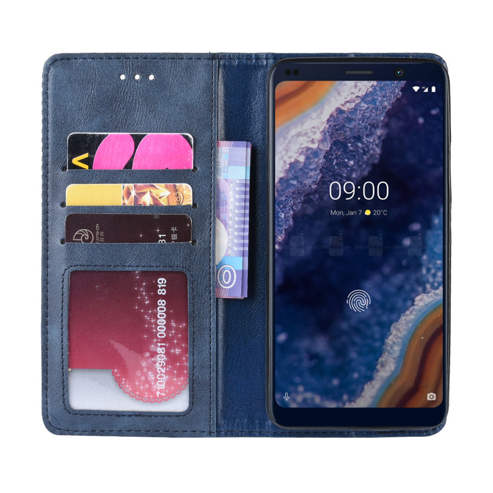 Vintage Style PU Leather Wallet Phone Case for Nokia 9 PureView