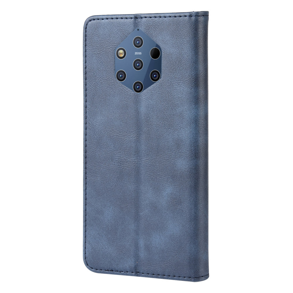 Vintage Style PU Leather Wallet Phone Case for Nokia 9 PureView