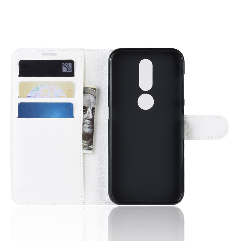 Litchi Skin PU Leather Stand Wallet Mobile Phone Cover Case for Nokia 4.2