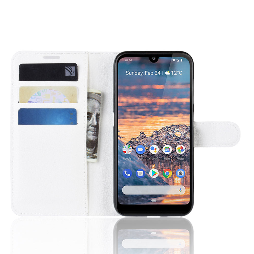 Litchi Skin PU Leather Stand Wallet Mobile Phone Cover Case for Nokia 4.2
