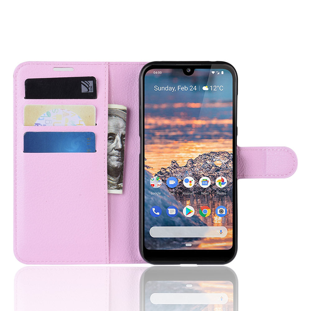 Litchi Skin PU Leather Stand Wallet Mobile Phone Cover Case for Nokia 4.2
