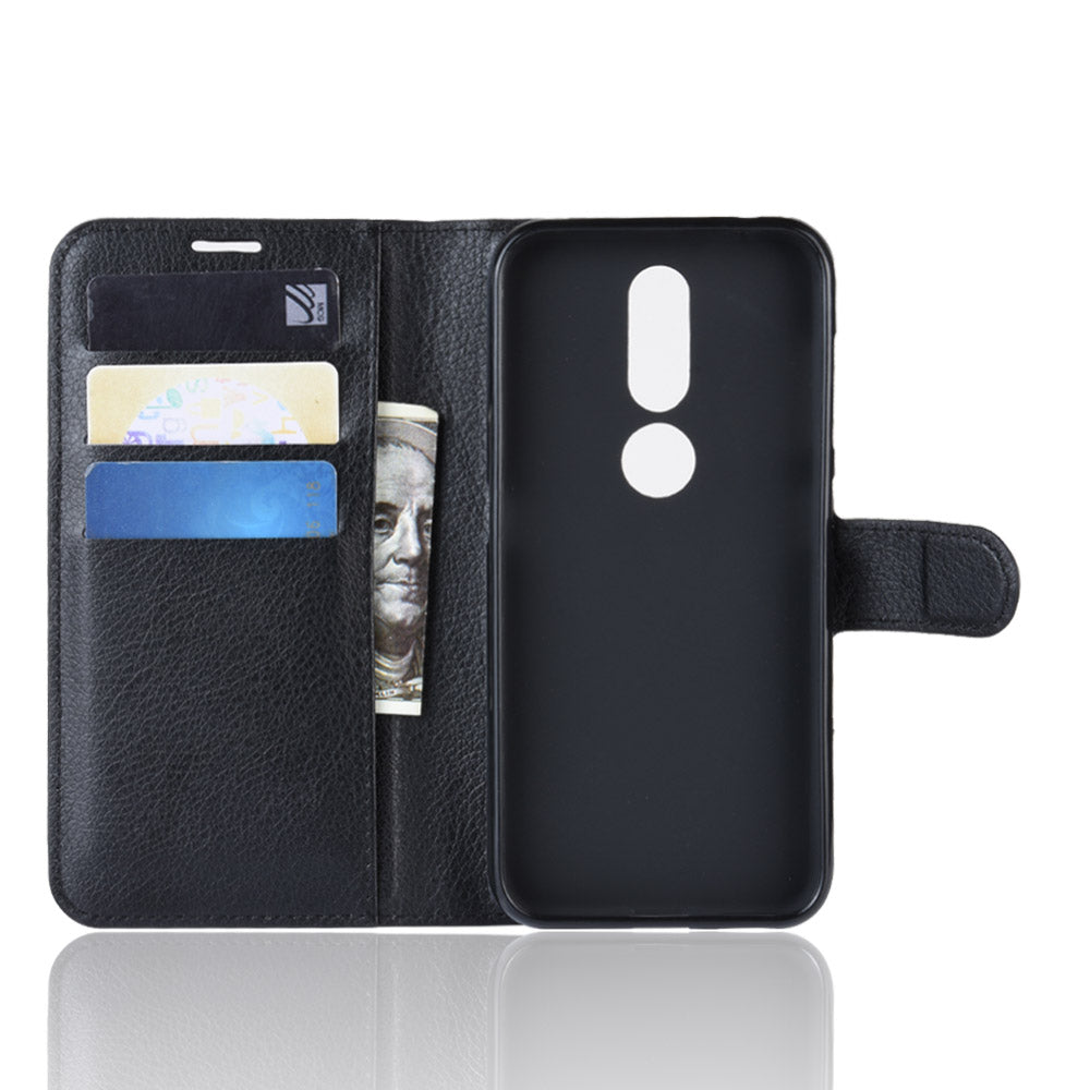 Litchi Skin PU Leather Stand Wallet Mobile Phone Cover Case for Nokia 4.2