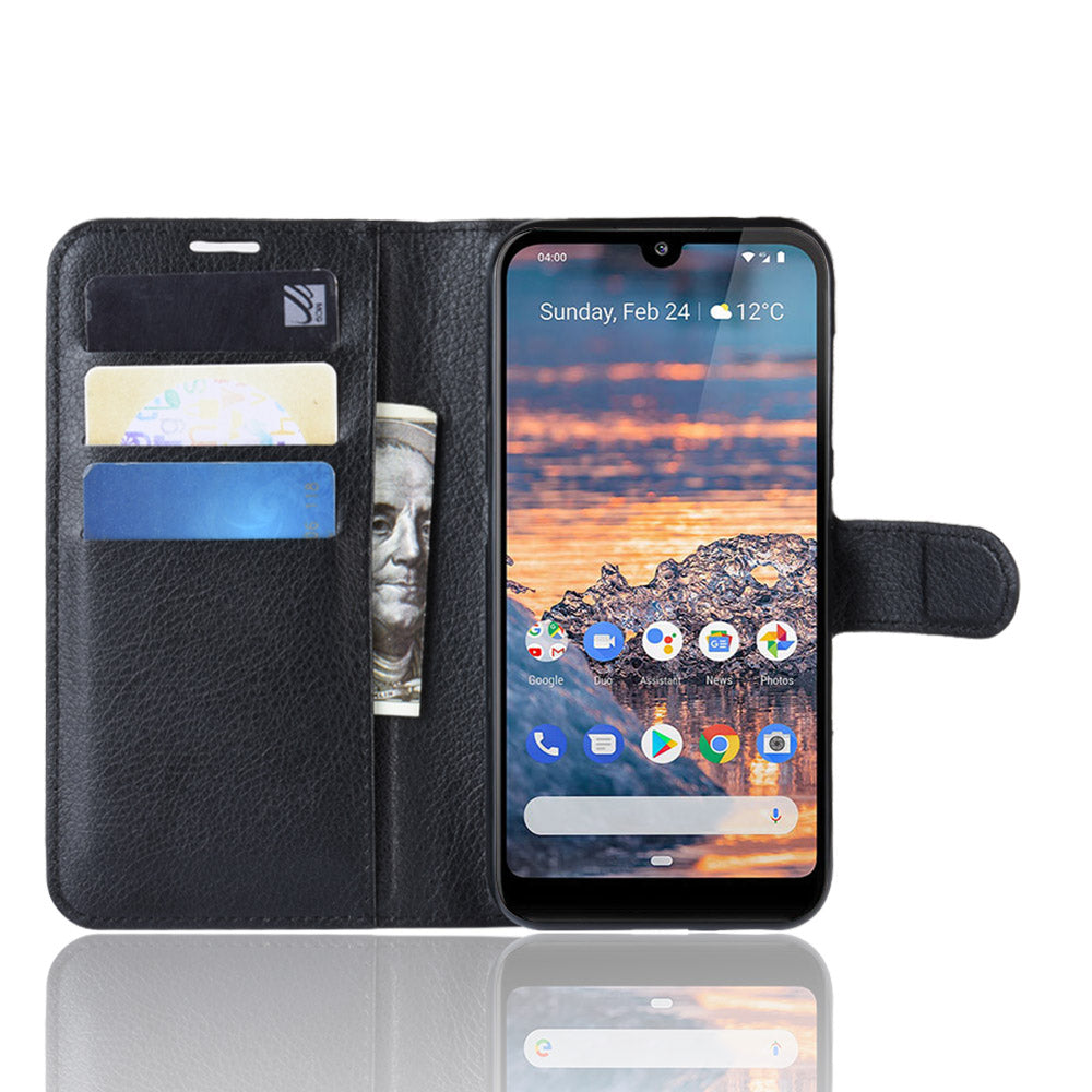 Litchi Skin PU Leather Stand Wallet Mobile Phone Cover Case for Nokia 4.2
