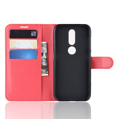 Litchi Skin PU Leather Stand Wallet Mobile Phone Cover Case for Nokia 4.2