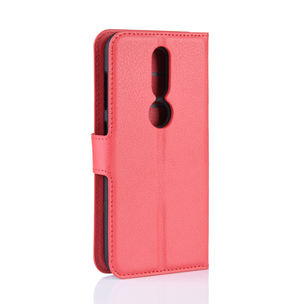Litchi Skin PU Leather Stand Wallet Mobile Phone Cover Case for Nokia 4.2