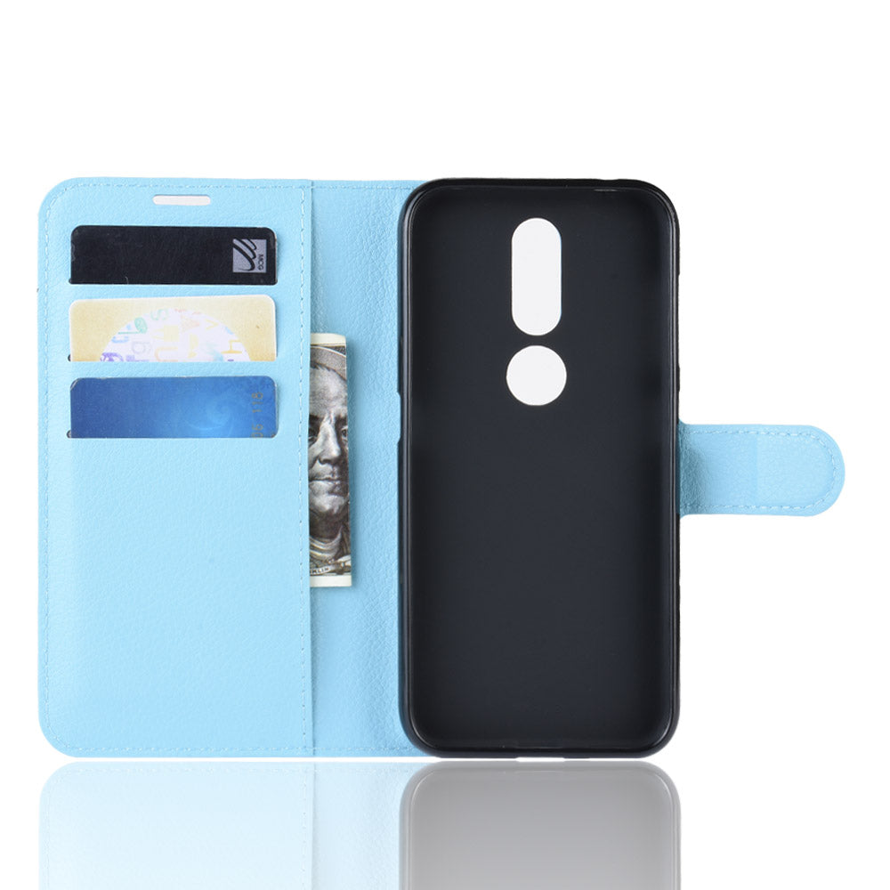 Litchi Skin PU Leather Stand Wallet Mobile Phone Cover Case for Nokia 4.2