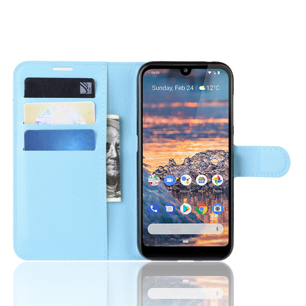 Litchi Skin PU Leather Stand Wallet Mobile Phone Cover Case for Nokia 4.2