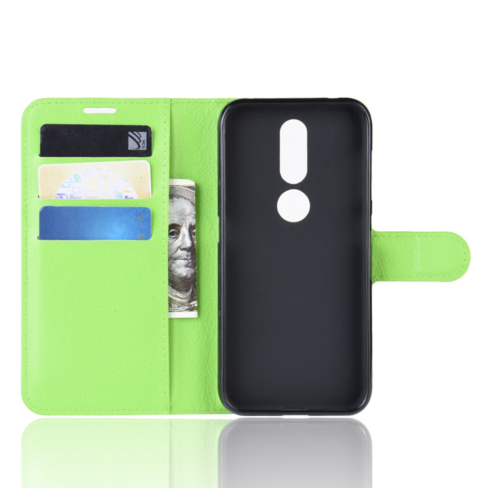 Litchi Skin PU Leather Stand Wallet Mobile Phone Cover Case for Nokia 4.2