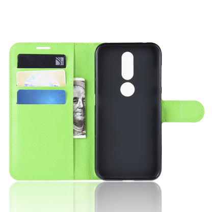 Litchi Skin PU Leather Stand Wallet Mobile Phone Cover Case for Nokia 4.2