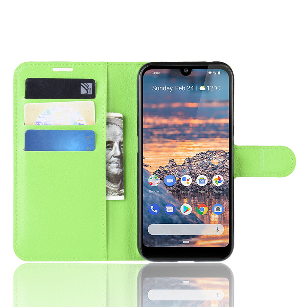 Litchi Skin PU Leather Stand Wallet Mobile Phone Cover Case for Nokia 4.2