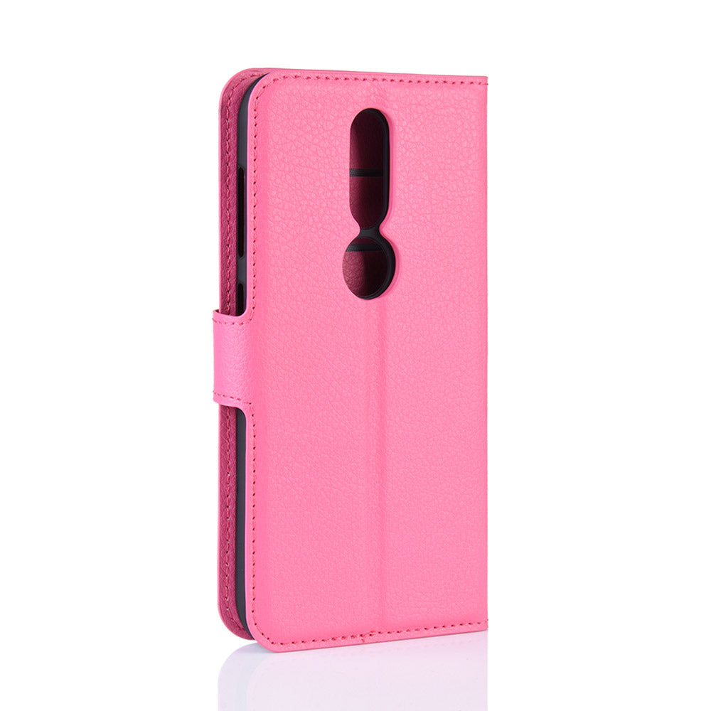 Litchi Skin PU Leather Stand Wallet Mobile Phone Cover Case for Nokia 4.2