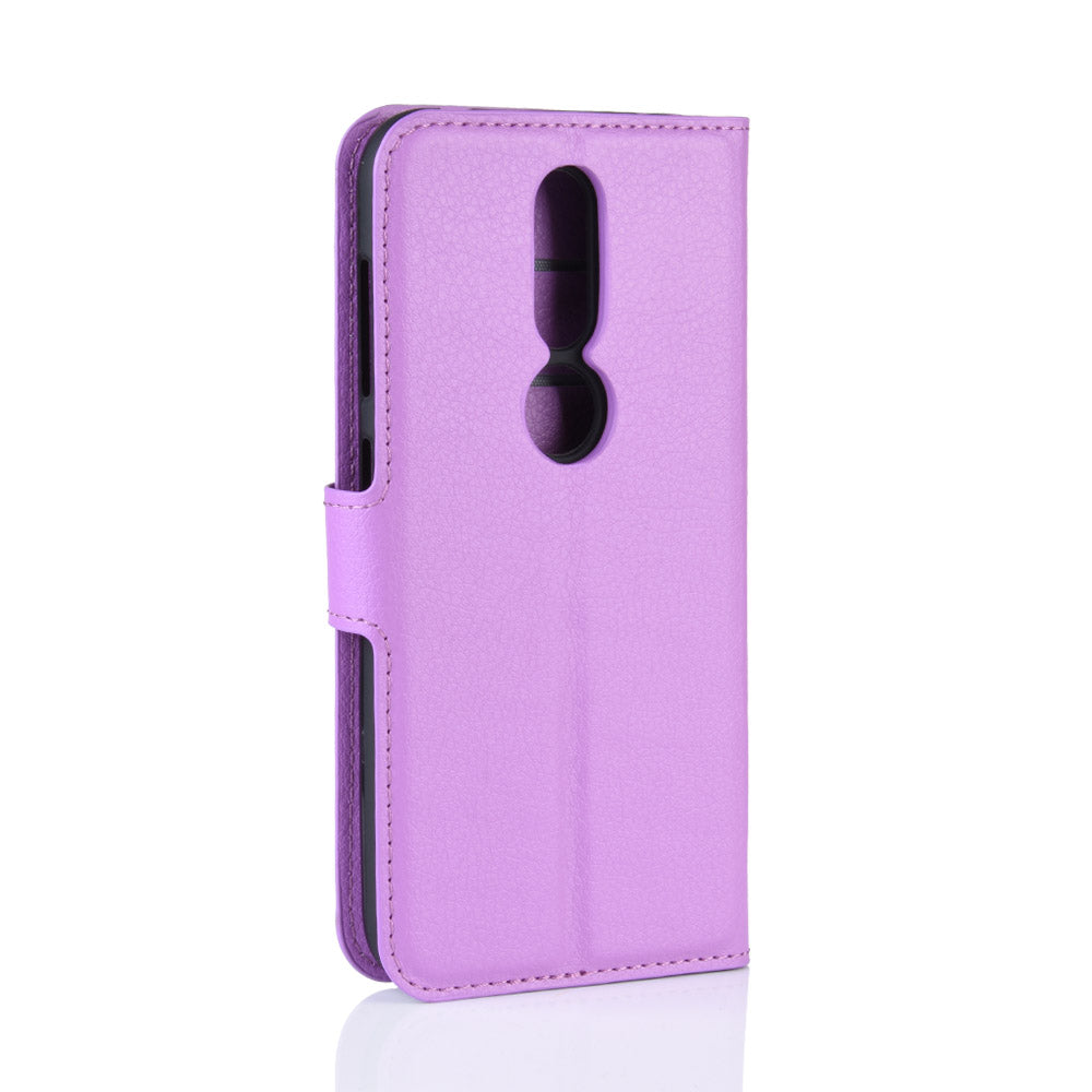 Litchi Skin PU Leather Stand Wallet Mobile Phone Cover Case for Nokia 4.2