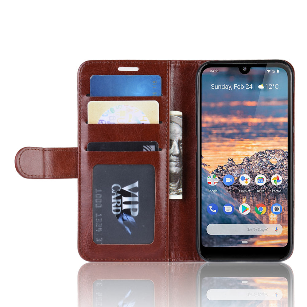 Crazy Horse PU Leather Stand Wallet Flip Case for Nokia 4.2